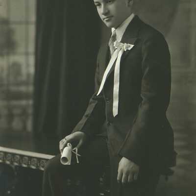 Young Man Wearing White Ribbon