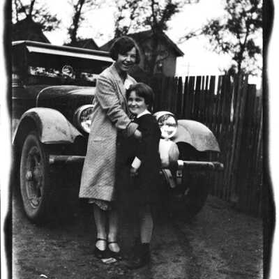 Mother and Child with Automobile