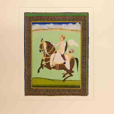 Maharaja on Horseback with Attendant (Equestrian Portrait of Maharaja Pratap Singh)