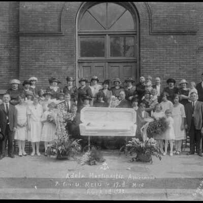 Mourning Photo in Front of Church