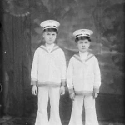 Two Boys Dressed in Sailor Suits