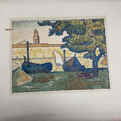 Reproduction after Signac (Boat on Canal)