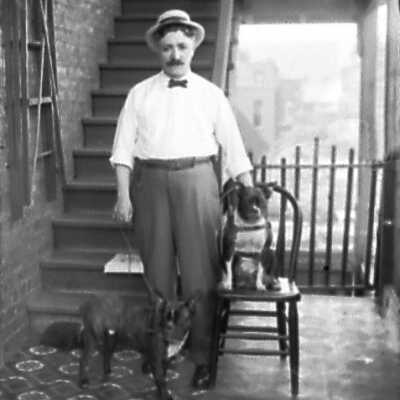 Man with French Bulldogs