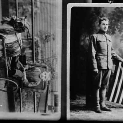 Double Photo of Boy and Man