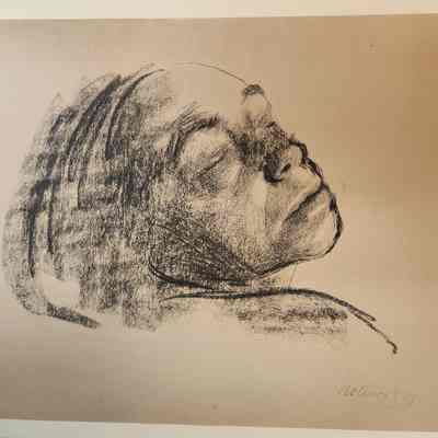 Selbstbildnis mit geschlossenen Augen, nach hinten geneigt (Self Portrait with Closed Eyes and Tilted Head)