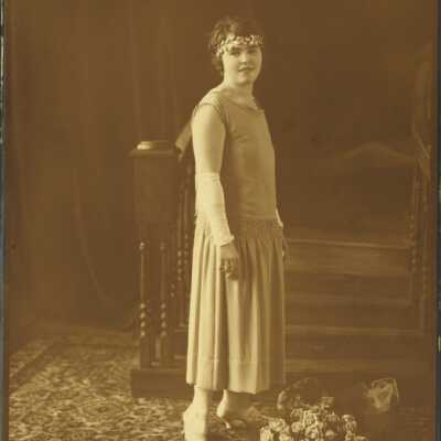 Young Woman Wearinng a Headpiece