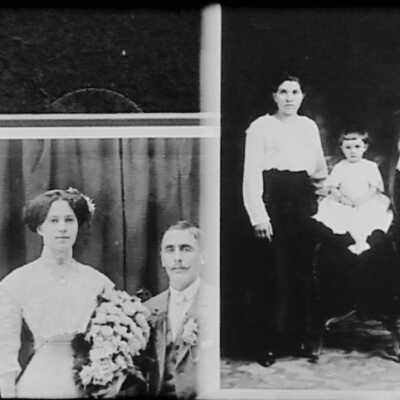 Double Photo of Couple and Parents and Child