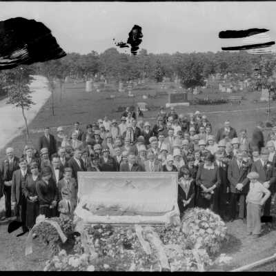 Mourning Photo at Cemetary