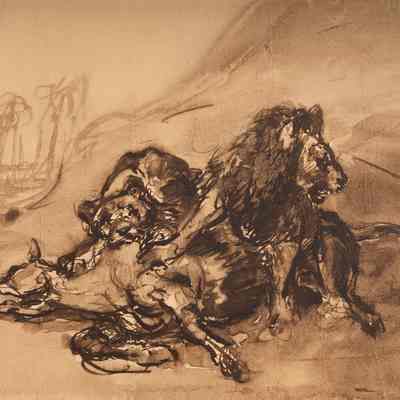 Copy of Löwen, ein Pferd zerfleischend (Lions Mauling a Horse)