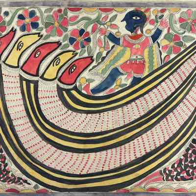 Domination of Kaliya the Serpent by Krishna