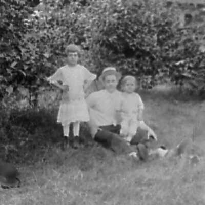 Man (Father?) with Two Children