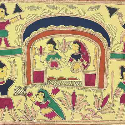 Wedding Procession with Bridal Couple Riding in a Doli