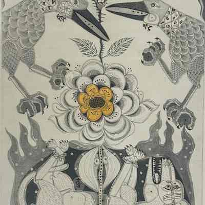 Self Portrait (with a yellow flower)