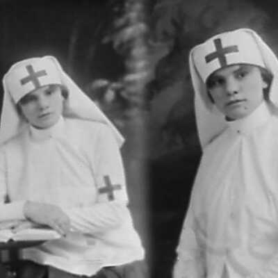 Double Photo of Red Cross Nurse