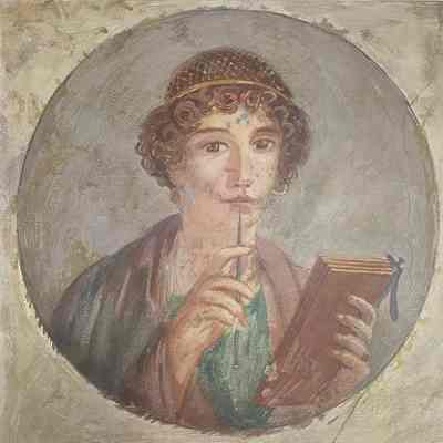 Sappho Fresco (Pompeii) Print Reproduction