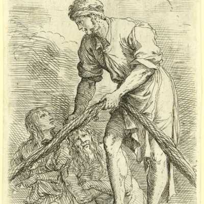 Man Pulling a Net