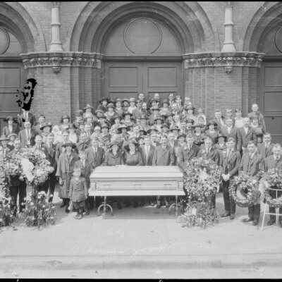 Mouring Photo in Front of Church