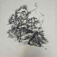 Der Mann mit erhobenen Armen und die Gestalt des Todes (Man with Raised Arms and the Figure of Death)