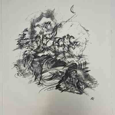 Der Mann mit erhobenen Armen und die Gestalt des Todes (Man with Raised Arms and the Figure of Death)