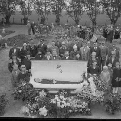 Mourning Photo at Cemetary