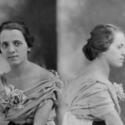 Double Photo of Woman in Evening Dress