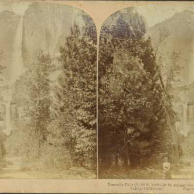 Yosemite Falls (2,600 ft. high--30 ft. stream) the grandest of the many Falls of Yosemite Valley, California.