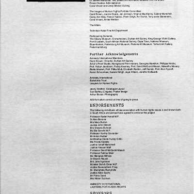 Acknowledgments: Images of Human Rights Portfolio
