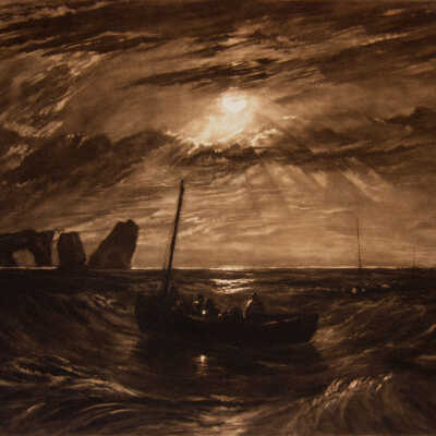 Moonlight at Sea off the Isle of Wight, the Needles