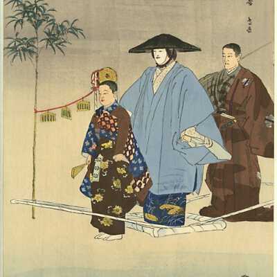 Torioibune 鳥追船 (The Bird-chasing Boat) from the series 能楽百番 (100 Nō Plays)