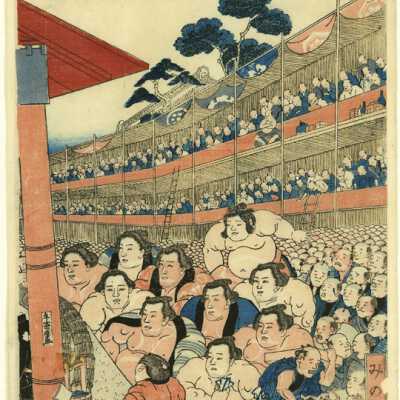 Scene of the Grand Sumo Wrestling