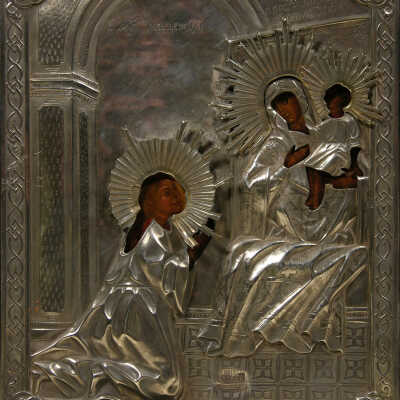 Vision of the Enthroned Mother of God (“Vatopedskaya” type)