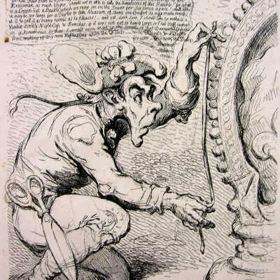 The Rights of Man; or Tommy Paine the little American Taylor taking the measure of the crown