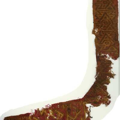 Textile fragment with stylized bird motif