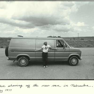 Steve showing off the new van in Nebraska