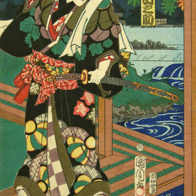Sawamura Tanosuke 沢村田之助 in the role of Hanaregoma Chōkichi はなれ駒長吉)