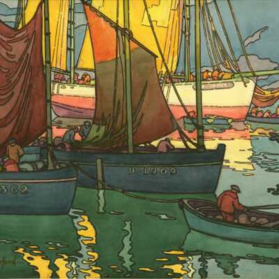 Sunset with Boats