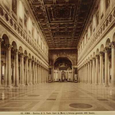 102. Roma - Basilica di S. Paolo (fuori le Mura) L'Interno generale (XIX Secolo)
