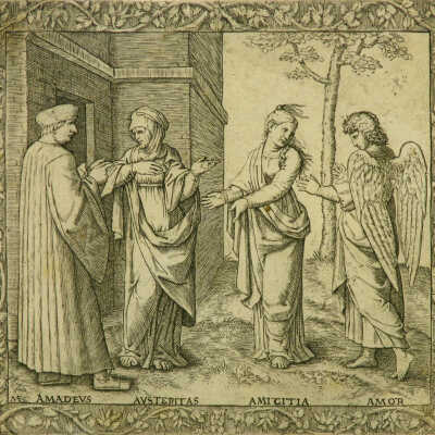 Amadeus Conversing with Austerity, Friendship, and Love