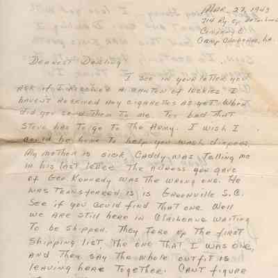 Pvt. M. J. Kadilak 1943-3-27