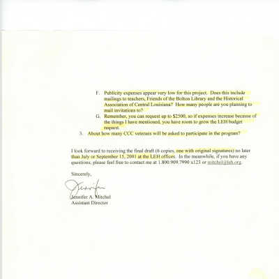 letter from LEH on submitted application: Page 16