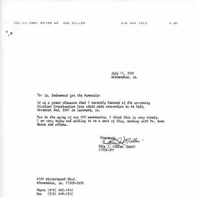 letter from Odis Miller: Page 19