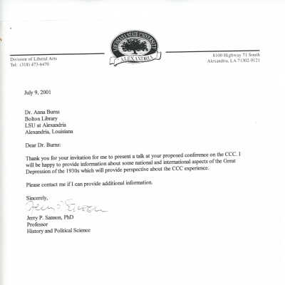 letter from Dr. Jerry Sanson: Page 7