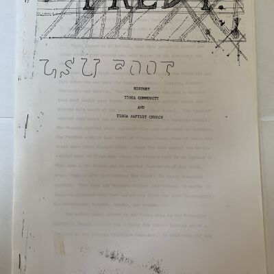 History of Tioga Community and the Tioga Baptist Church
