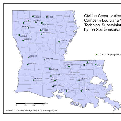 CCC Camps in Louisiana from 1934-1942