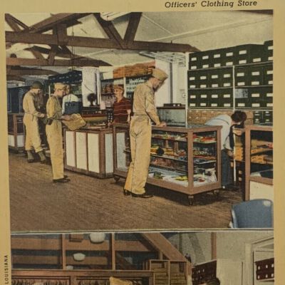 Postcard of Officer's Clothing Store & Enlisted Men's Clothing Store, Camp Livingston, LA
