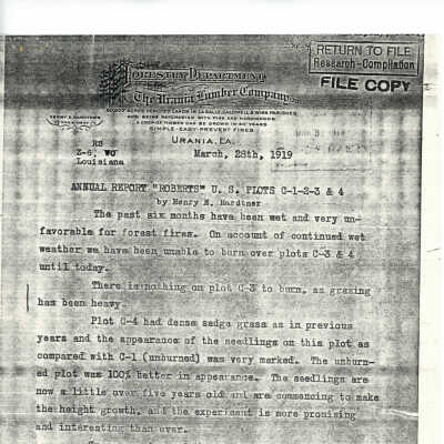 Report on U. S. Plots Roberts 1919 (b)