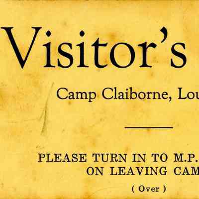 Camp Claiborne - Visitor's Pass