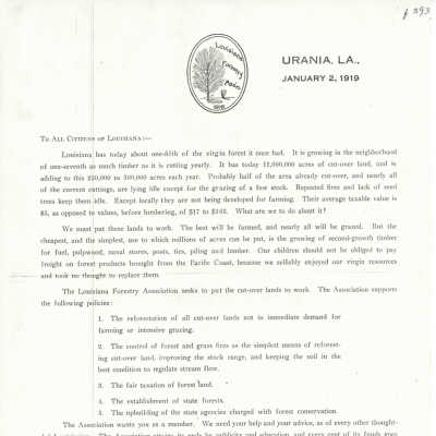 to the "citizens of Louisiana" from the LA Forestry Association: Page 3