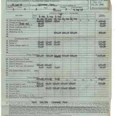 World War Two Pay Allowance Form- Edward R. Mai