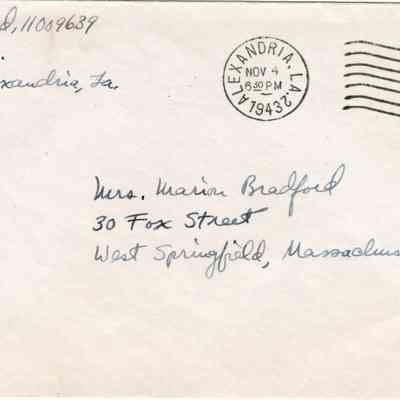 Envelope from Sgt. K.E. Bradford to Mrs. Marian Bradford